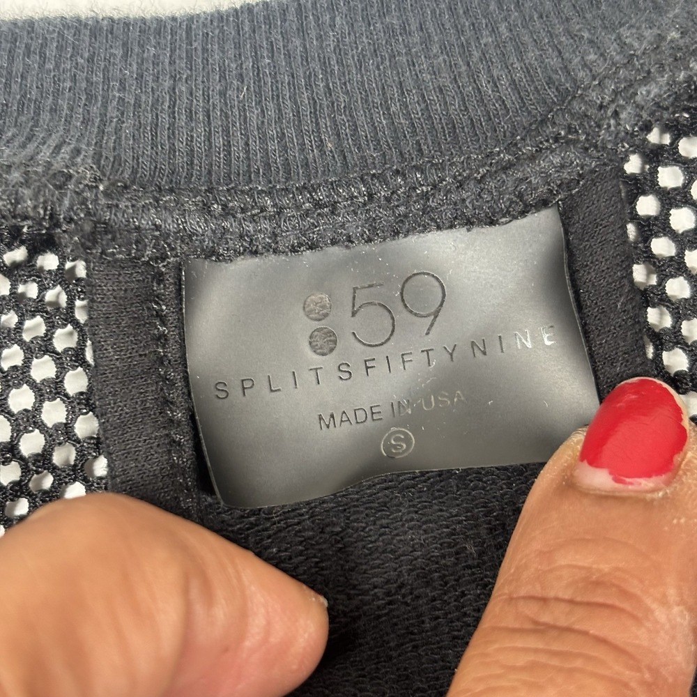 Splits Fifty Nine 59 Workout Athletic Sweatshirt SMALL Black Mesh NET Razorback - Picture 4 of 10